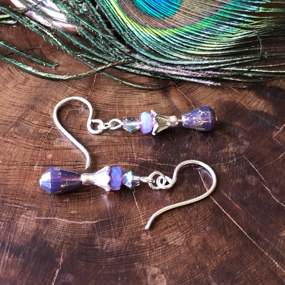 Purple Earrings - Purple Jewelry, Violet Lavender